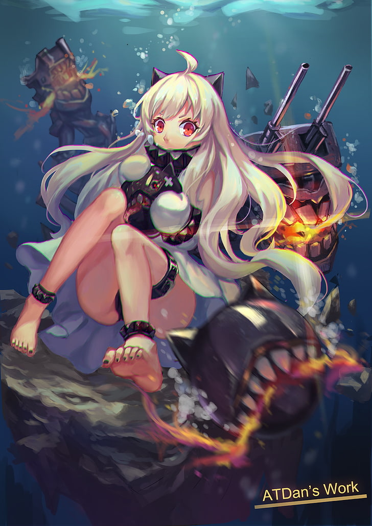 anime girls, Northern Ocean Hime, Kantai Collection, one person