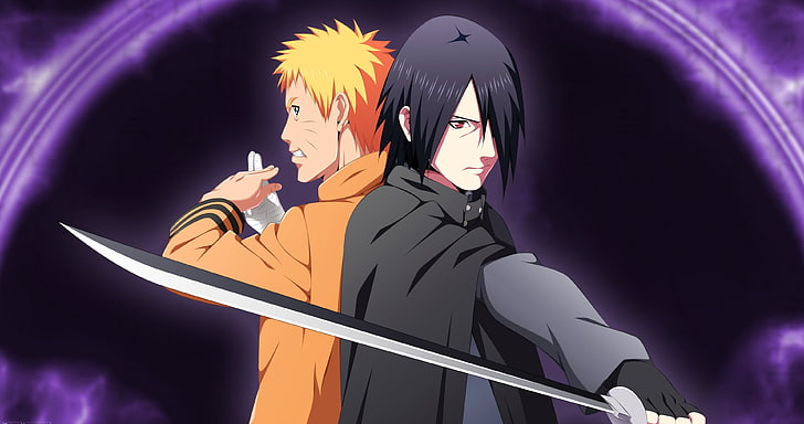 Naruto characters wallpaper, sword, game, Sasuke, anime, katana