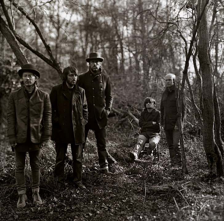 men's black coat, singer, Radiohead, band, men outdoors, musician