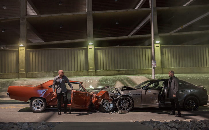 Fast And Furious 7 Movie Scene, vin diesel, jason statham, HD wallpaper