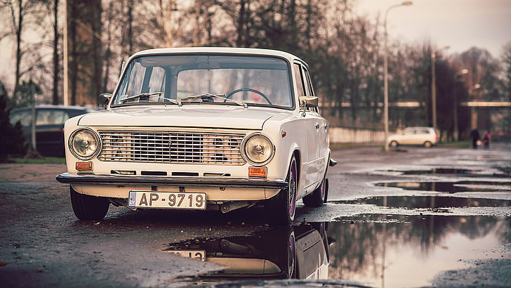 white car, penny, Lada, 2101, VAZ, old-fashioned, retro Styled, HD wallpaper