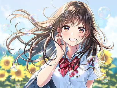 HD wallpaper: anime girls, original characters, schoolgirl, school uniform  | Wallpaper Flare