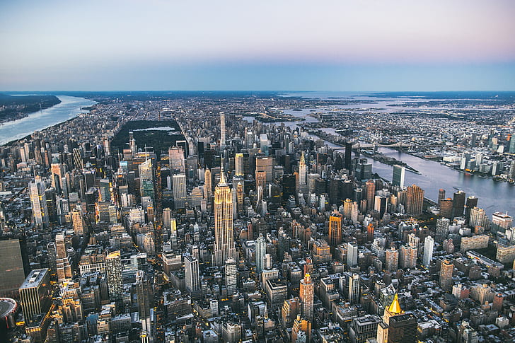 the city, panorama, megapolis, New York, HD wallpaper