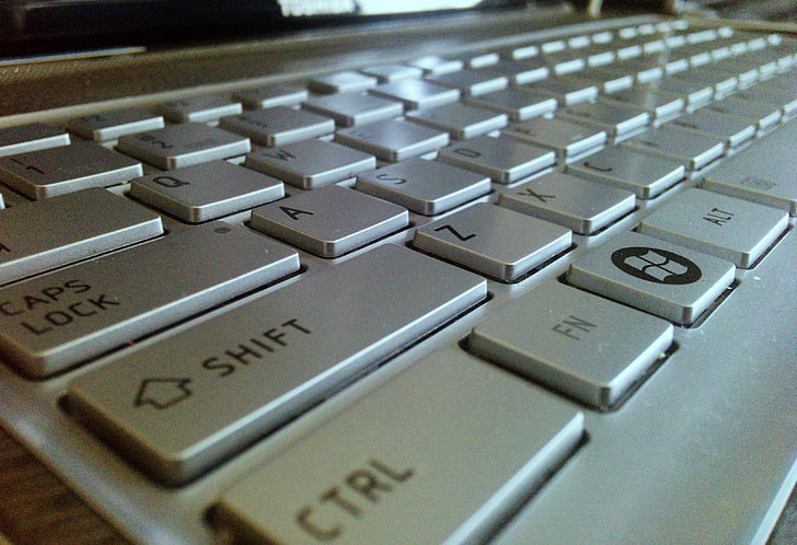 gray and black Toshiba laptop computer, buttons, window, windows, HD wallpaper