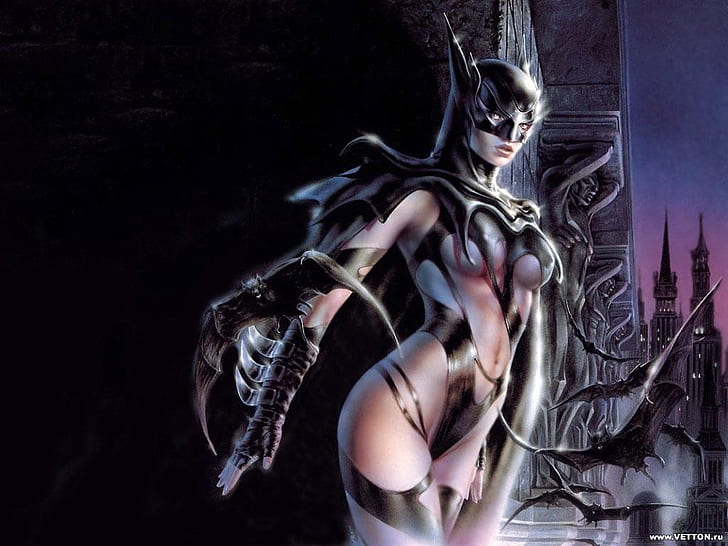 batwoman city Black Flight 4 Abstract Fantasy HD Art, night, costume