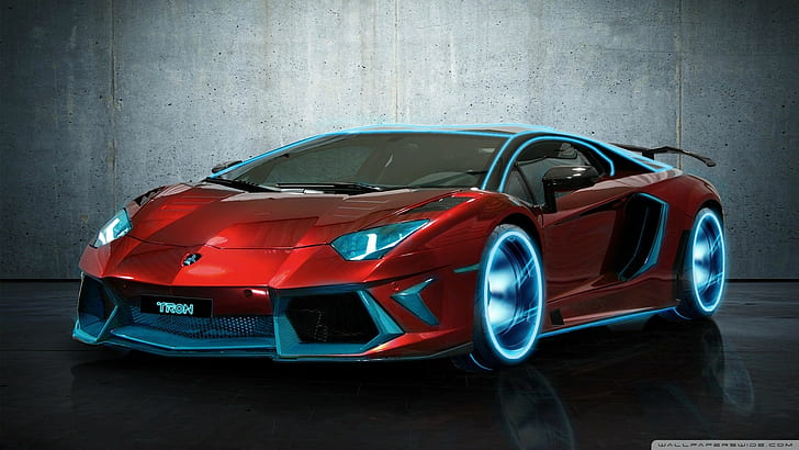 Lamborghini Aventador, Supercar, Cool, Red Car, red and blue lamborghini aventador