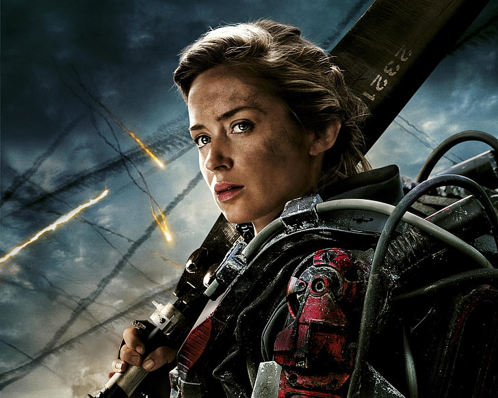 Emily Blunt, Edge of Tomorrow, celebrity, portrait, young adult, HD wallpaper