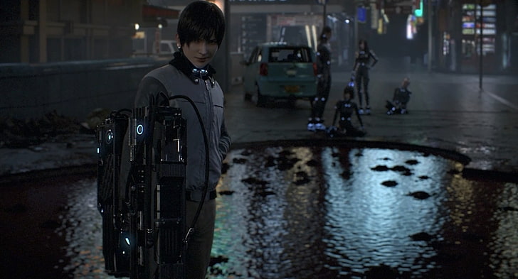 GANTZ:O, one person, men, standing, males, front view, child