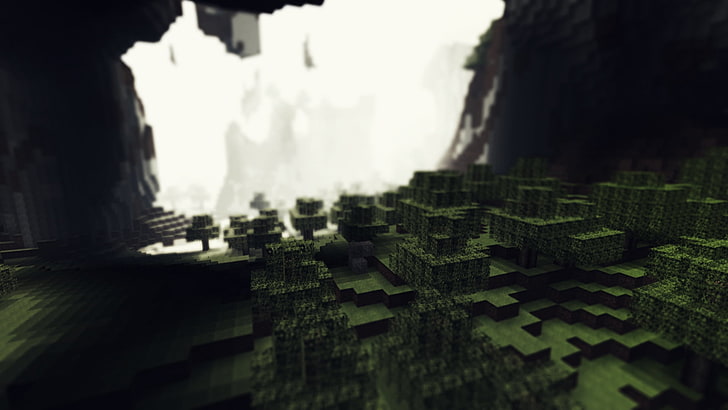 Minecraft game, cubes, ground, cave, business, abstract, strategy, HD wallpaper