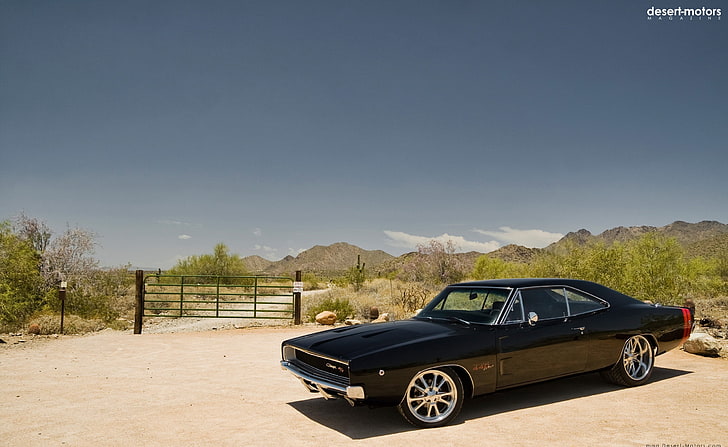 1968 Dodge Charger, classic black coupe, Motors, Classic Cars