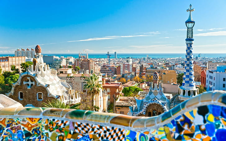 Woderful Park Guell Barcelona Spain, travel and world, HD wallpaper