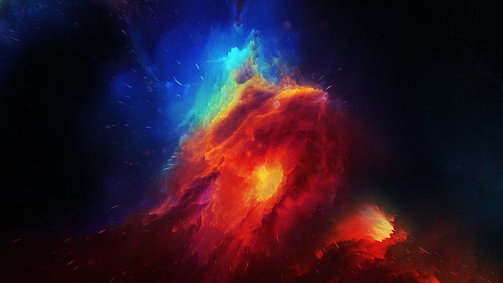 blue and red galaxy digital wallpaper, Horsehead Nebula, 4k