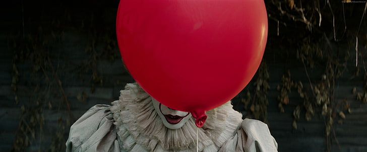 clown, It, best movies, balloon, Pennywise, one person, red, HD wallpaper