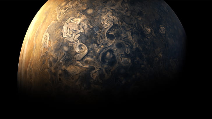 atmosphere, black background, Solar System, Jupiter, planet