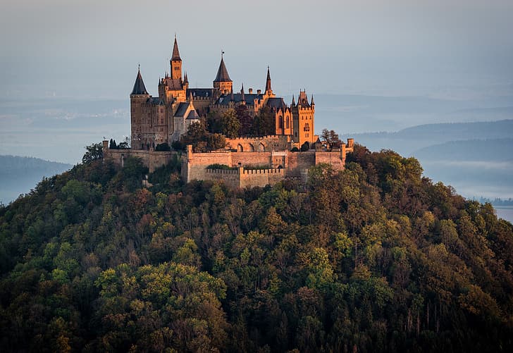 landscape, nature, castle, mountain, Germany, forest, Hohenzollern