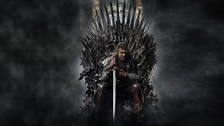 HD wallpaper: Game of Thrones Eddard Stark, Sean Bean, Iron Throne, sword,  one person | Wallpaper Flare
