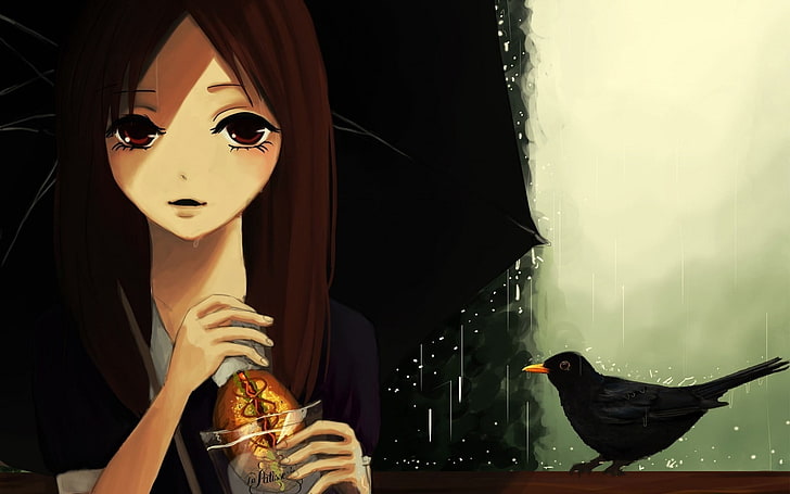 brown-haired female character illustration, anime girls, fantasy art