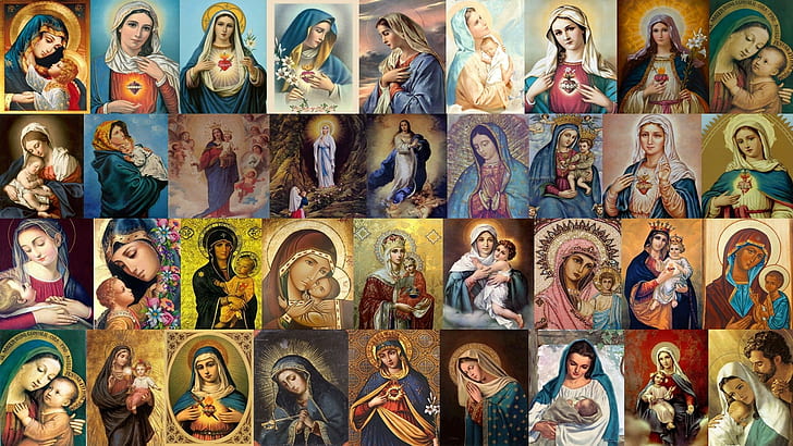 Christianity, Jesus Christ, religion, Virgin Mary, collage, HD wallpaper