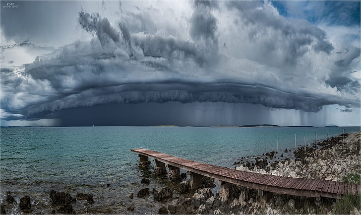 nature, landscape, water, clouds, sea, Danijel Palčić, Croatia, HD wallpaper