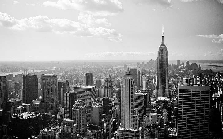 HD wallpaper: New York City Empire State Building Black and White HD, film  | Wallpaper Flare