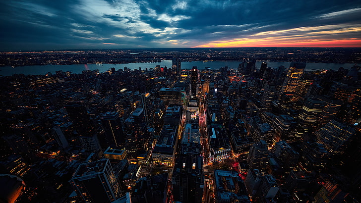cityscape, new york city, metropolitan area, sky, aerial photography