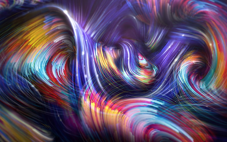 spiral, color blend, waves, Abstract, multi colored, motion, HD wallpaper