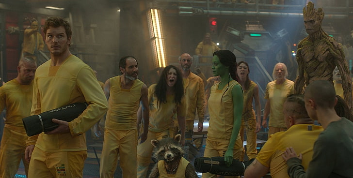 Movie, Guardians of the Galaxy, Chris Pratt, Gamora, Groot, HD wallpaper