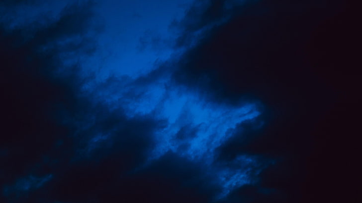 clouds, sky, blue, darkness, twilight, night, backgrounds, abstract, HD wallpaper
