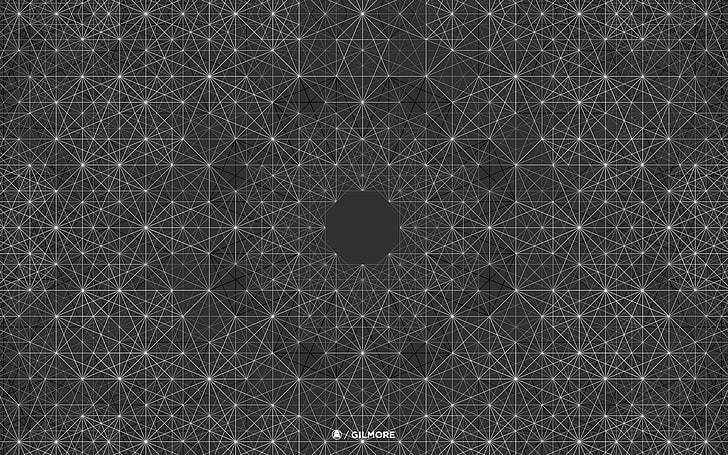 abstract, Andy Gilmore, geometry, monochrome, pattern, Symmetry, HD wallpaper