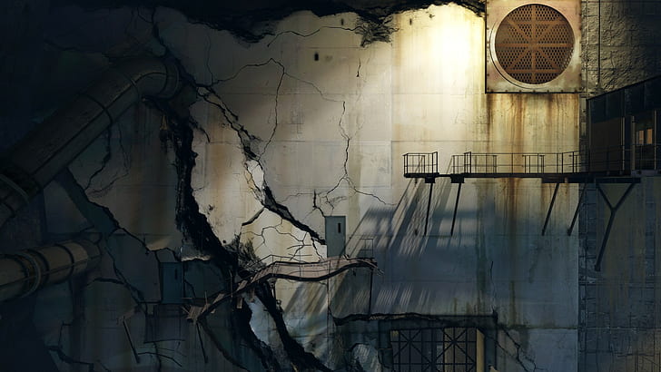 apocalyptic, destruction, abandoned, Portal 2, HD wallpaper