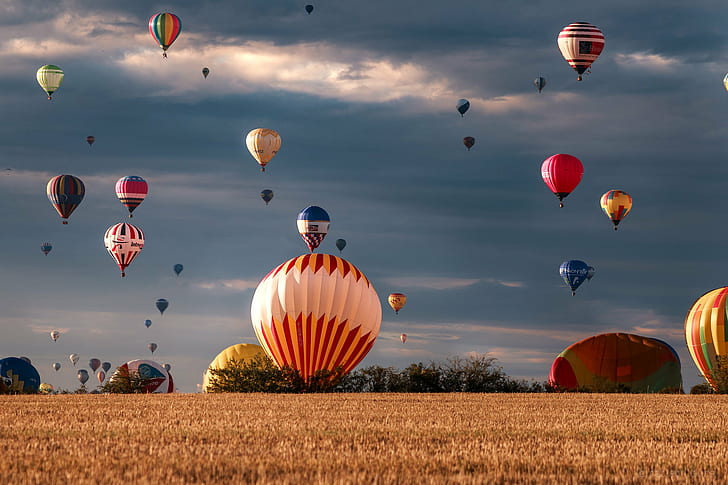 assorted hot air balloons at daytime, Mondial, Ballons, colors, HD wallpaper