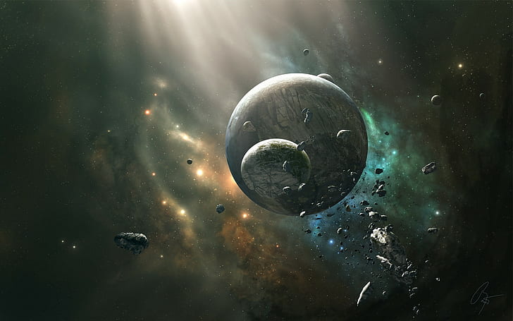 space, planet, JoeyJazz, HD wallpaper
