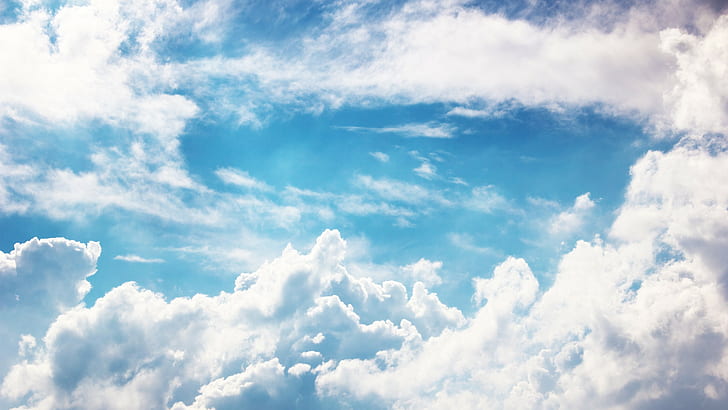 white clouds and white sky, cloud - sky, cloudscape, atmosphere, HD wallpaper