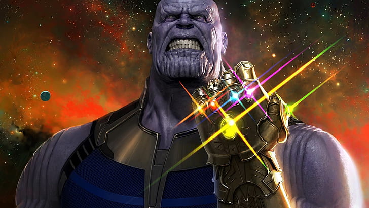 Marvel Comics, Thanos, Avengers: Infinity war, space, people, HD wallpaper