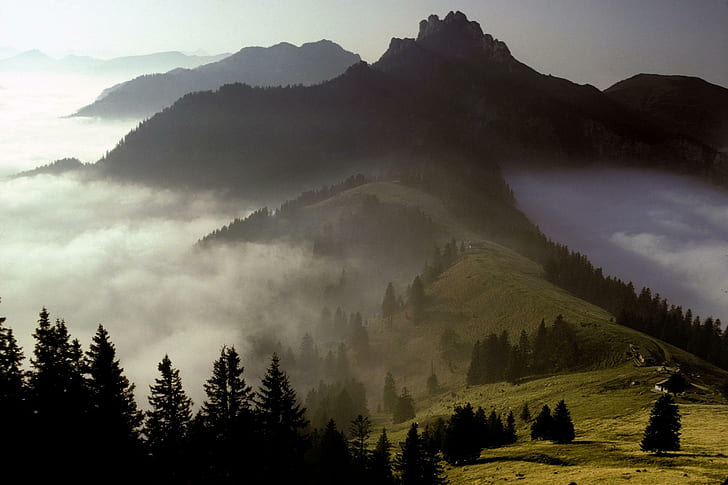 Alpine Pasture, germany, chiemgau, bavaria, kampenwand mountain, HD wallpaper