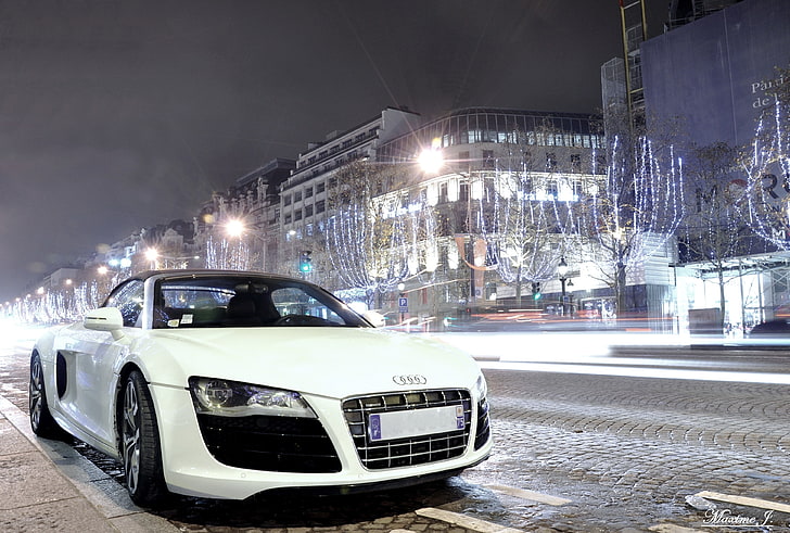 Audi, mode of transportation, motor vehicle, car, illuminated, HD wallpaper
