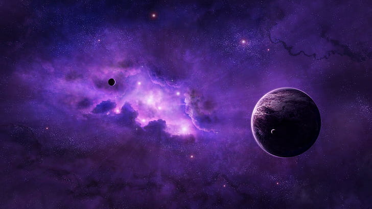 Space, Planet, Space Art, Purple, HD wallpaper