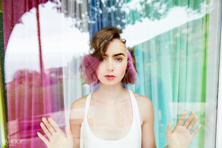 Actresses, Lily Collins, one person, young adult, portrait