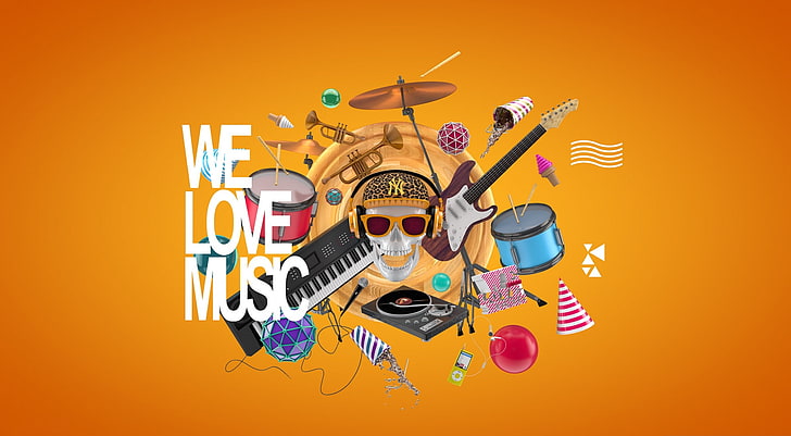 We Love Music, We Love Music wallpaper, Artistic/3D, 3d ball, HD wallpaper