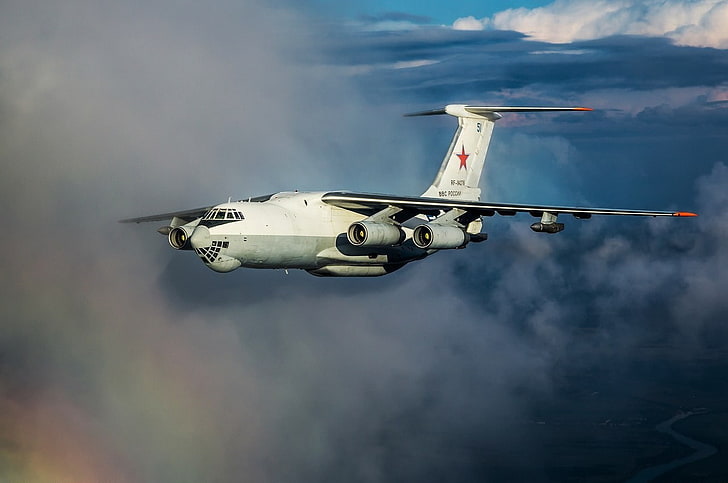 il-76, military, military aircraft, air vehicle, mode of transportation, HD wallpaper