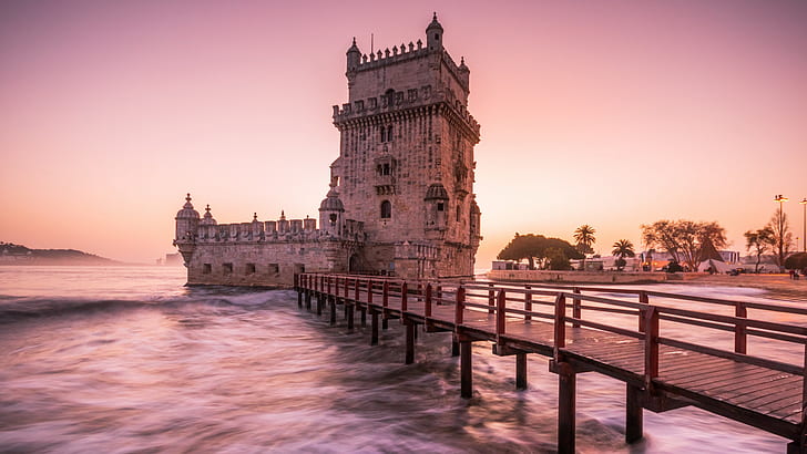 architecture, tower, castle, Torre de Belém, Portugal, Lisbon, HD wallpaper