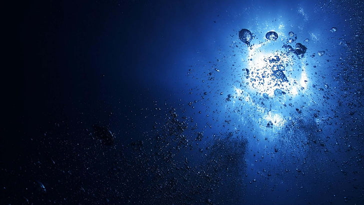 underwater, blue, nature, exploding, no people, abstract, illuminated, HD wallpaper