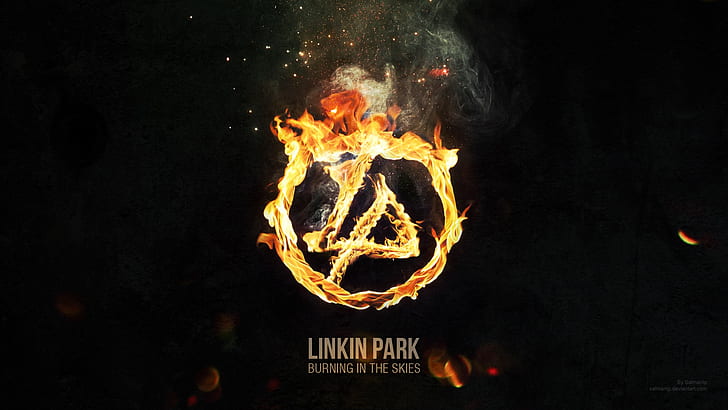 Linkin Park Burning in the Skies logo, music artists, HD wallpaper