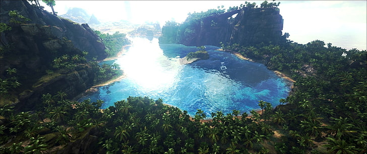 Video Game, ARK: Survival Evolved, Jungle, Lake, HD wallpaper