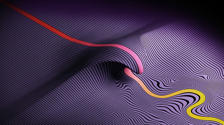 3D, abstract, Tame Impala, wavy lines, HD wallpaper
