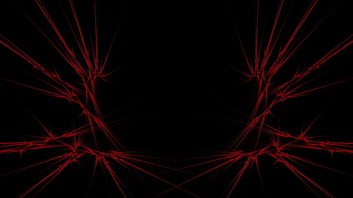 red lights illustration, black, abstract, backgrounds, night, HD wallpaper