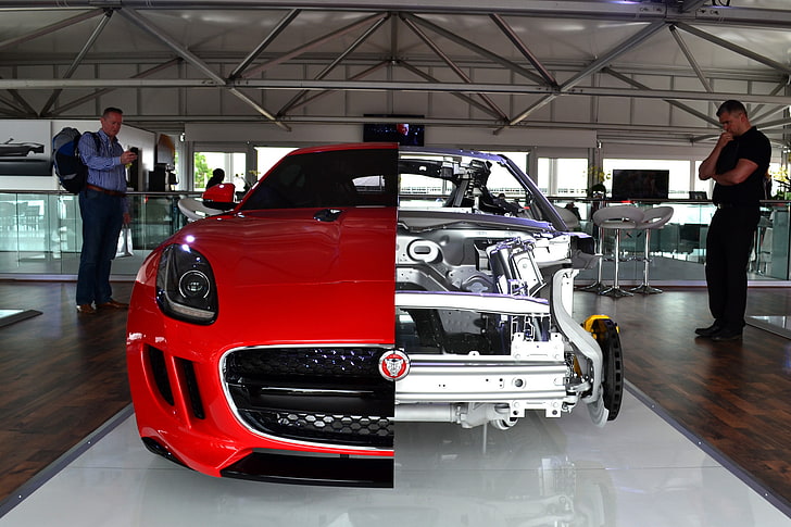 red sports car before and after, Jaguar F-Type, luxury cars, Jaguar (car), HD wallpaper