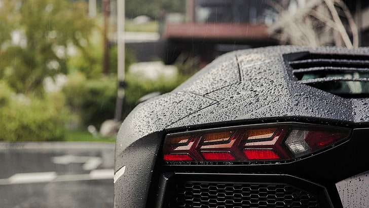 black vehicle taillight, Lamborghini Aventador LP700-4, Lamborghini Aventador LP 750-4, HD wallpaper