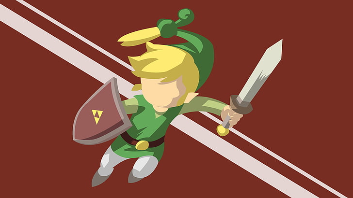 Link from Legend of Zelda minimalist art, The Legend of  Zelda: Minish Cap, HD wallpaper