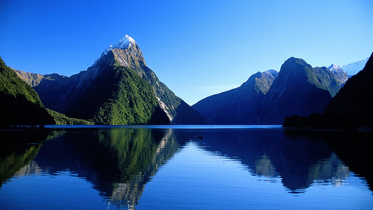 reflection, nature, mountain, mount scenery, mountainous landforms